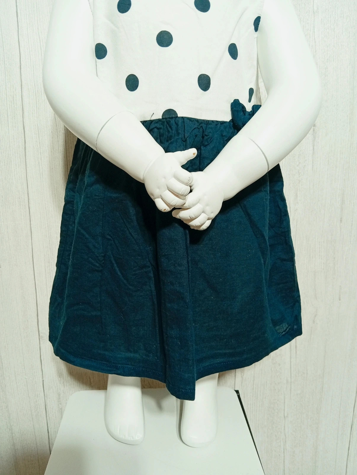 Robe fille - taille 18 mois (77/82 cm) - Kiabi - couleur marine blanc – Kiabi – taille 12-18 mois / 80 cm 3