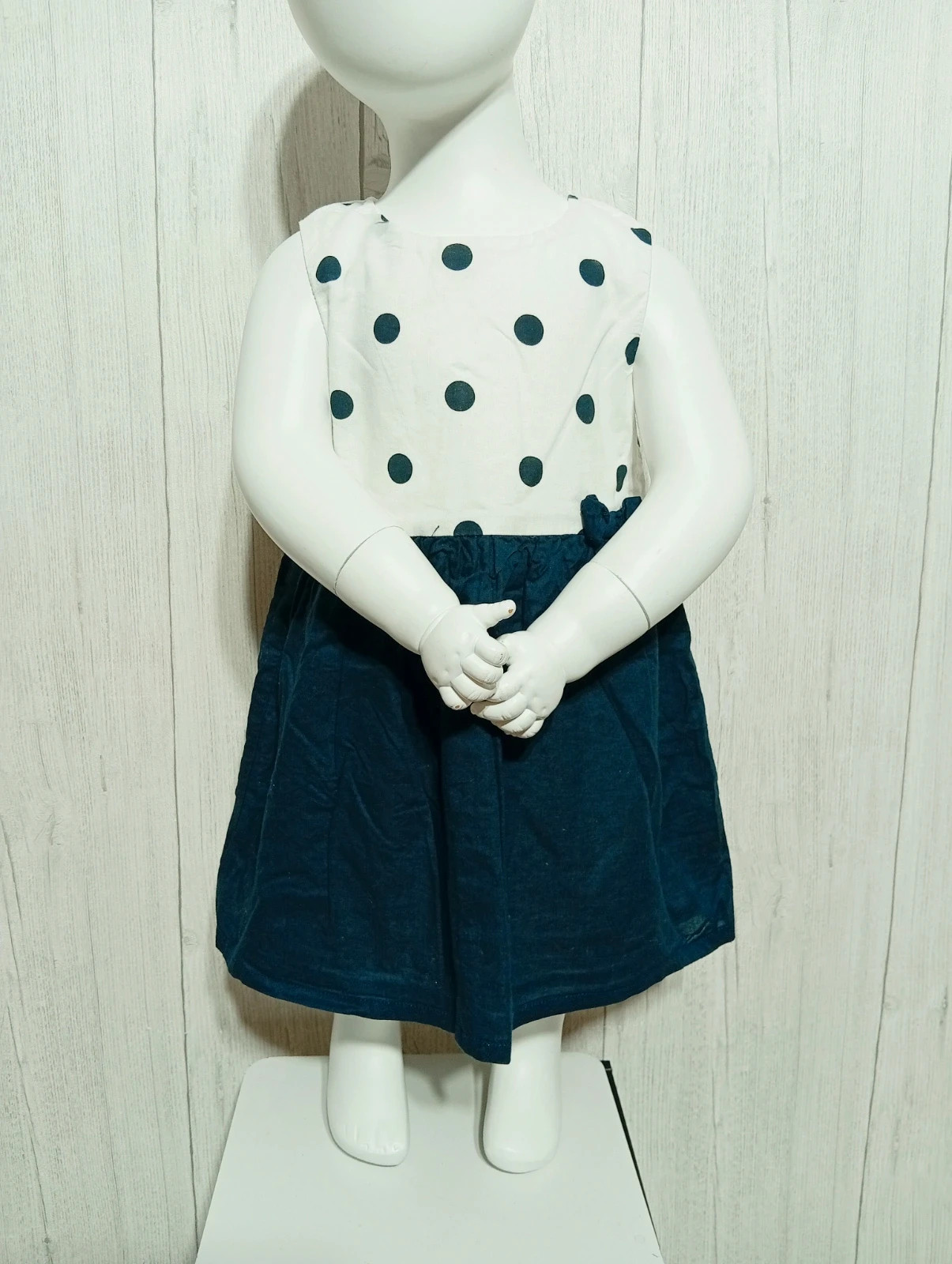 Robe fille - taille 18 mois (77/82 cm) - Kiabi - couleur marine blanc – Kiabi – taille 12-18 mois / 80 cm