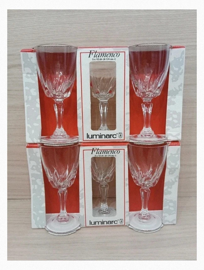 6 verres a pied luminarc - couleur transparent - taille 6*12 cm