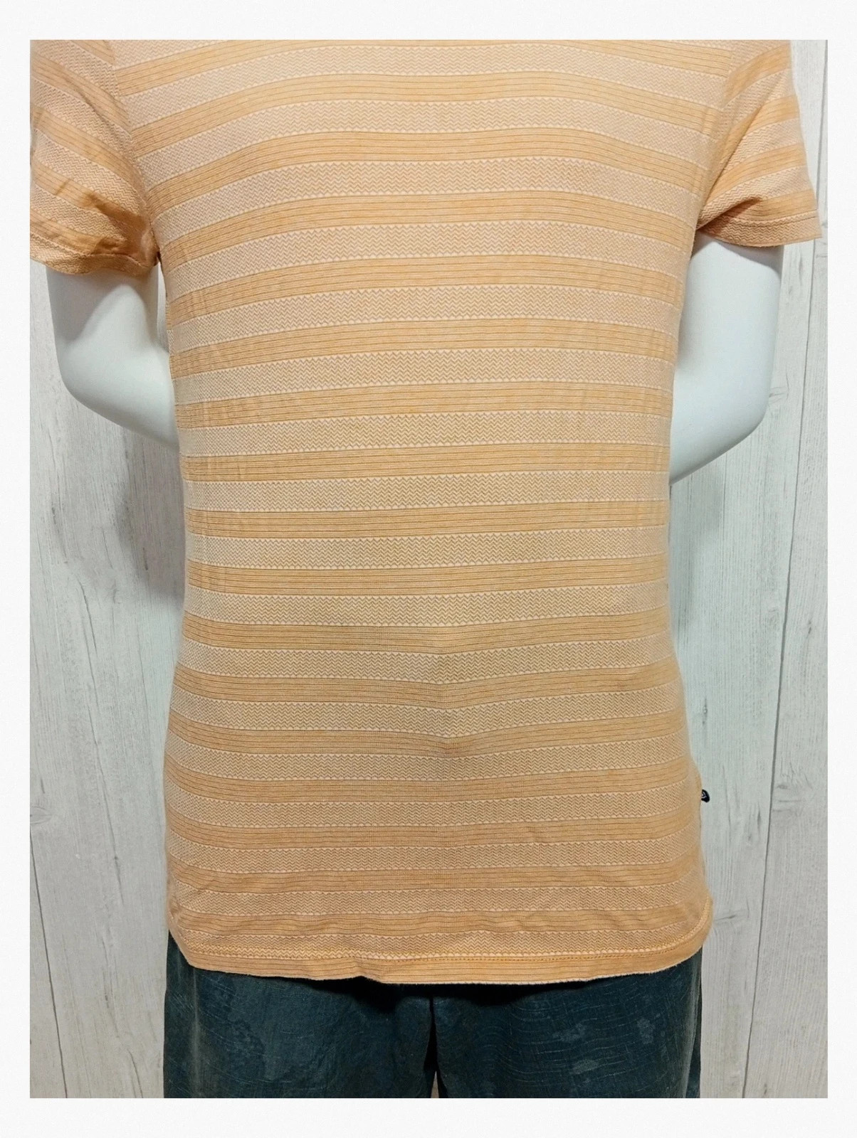 T-shirt homme manche courte - bonobo - taille M/38 - couleur moutarde et blanc – Bonobo – taille M 3