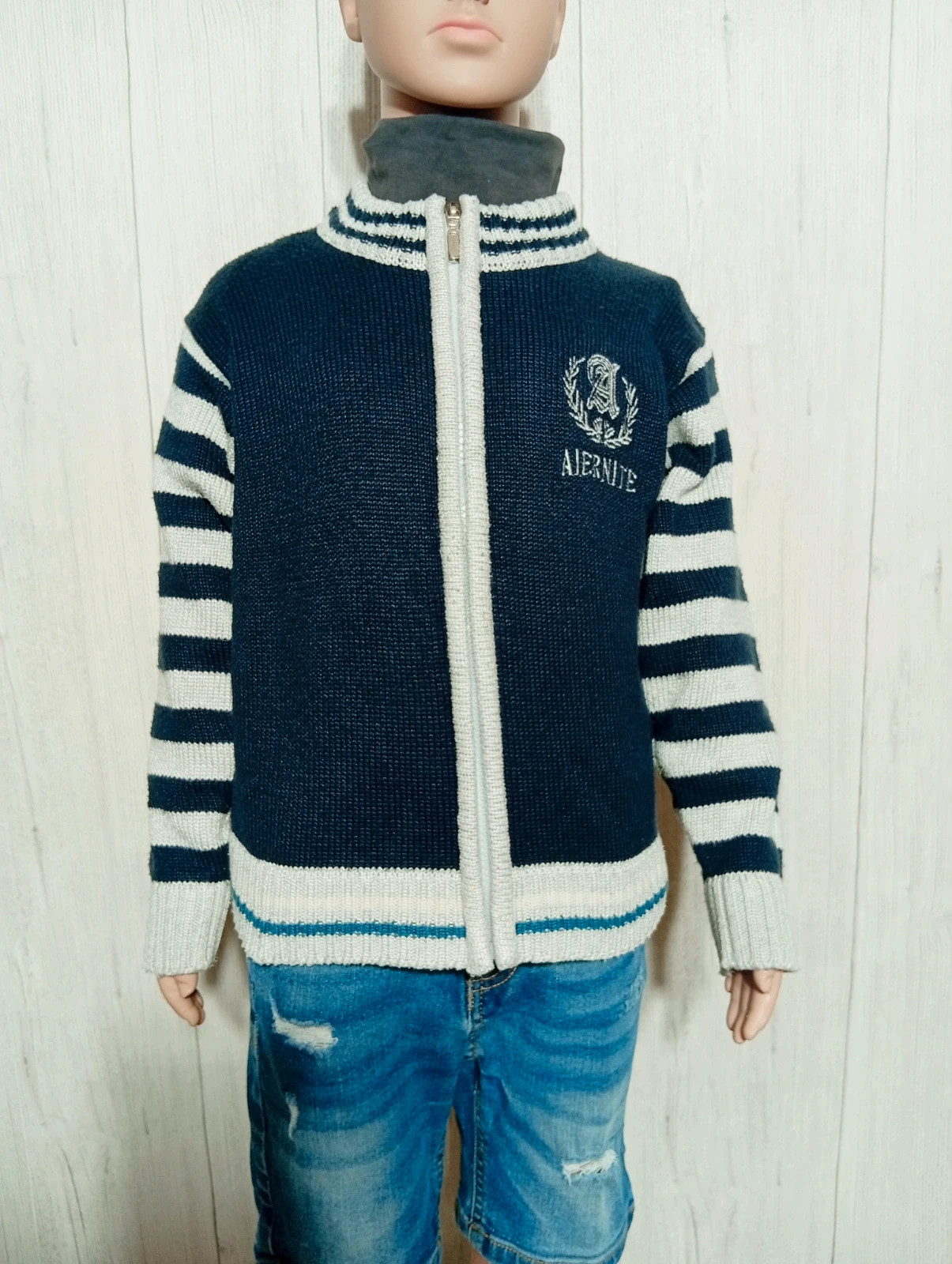 Gilet garçon - taille 5 ans - RP - couleur marine et gris – RP – taille 5 ans / 110 cm