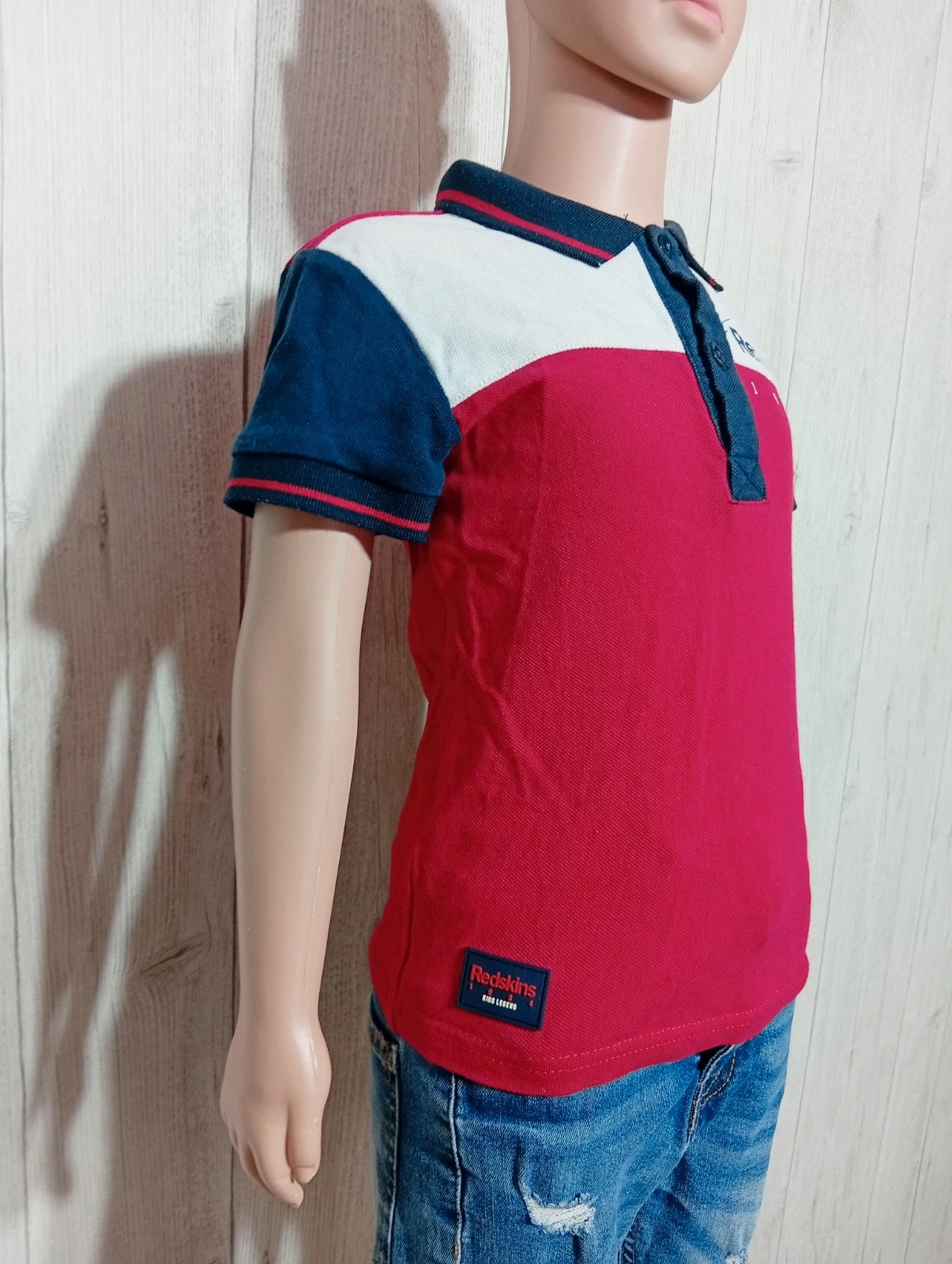 Polo manches courtes garcon-taille 5 ans-redskins-couleur marine blanc rouge – Redskins – taille 5 ans / 110 cm 4