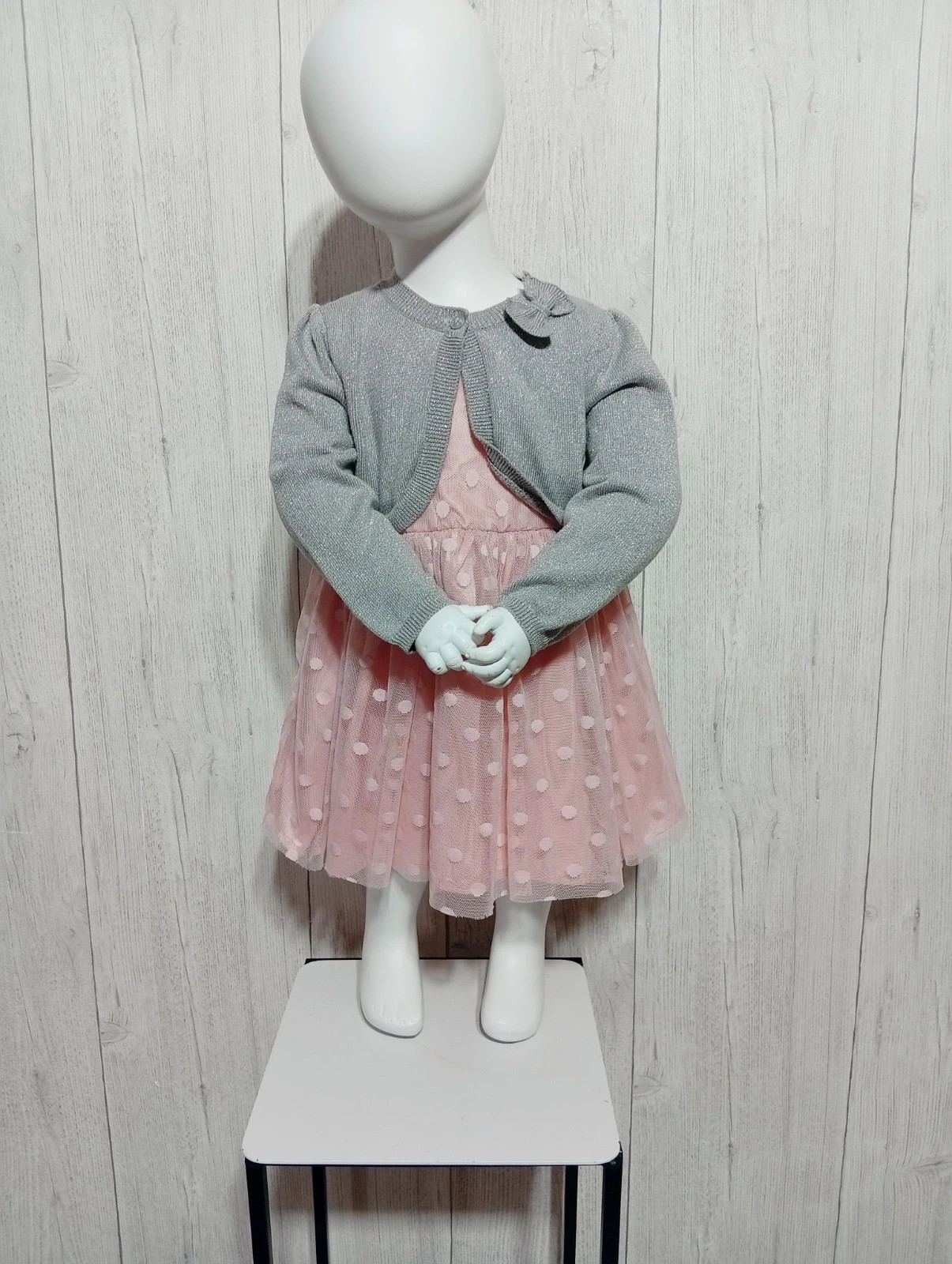 Robe fille - taille 18 mois - couleur rose et gris – taille 12-18 mois / 80 cm