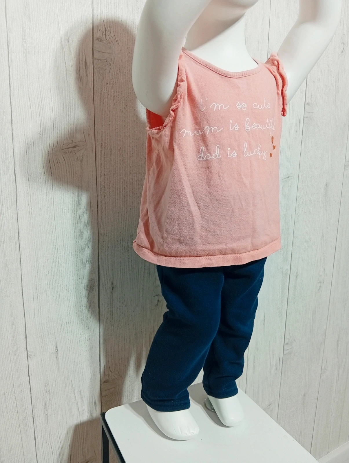 Ensemble 2 pieces fille - taille 18 mois (77/82 cm) - Kiabi - couleur marine et rose – Kiabi – taille 12-18 mois / 80 cm 4