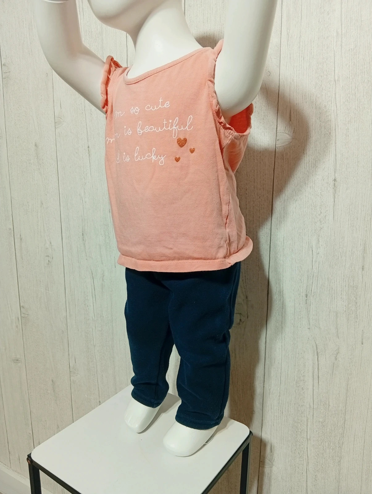 Ensemble 2 pieces fille - taille 18 mois (77/82 cm) - Kiabi - couleur marine et rose – Kiabi – taille 12-18 mois / 80 cm 5