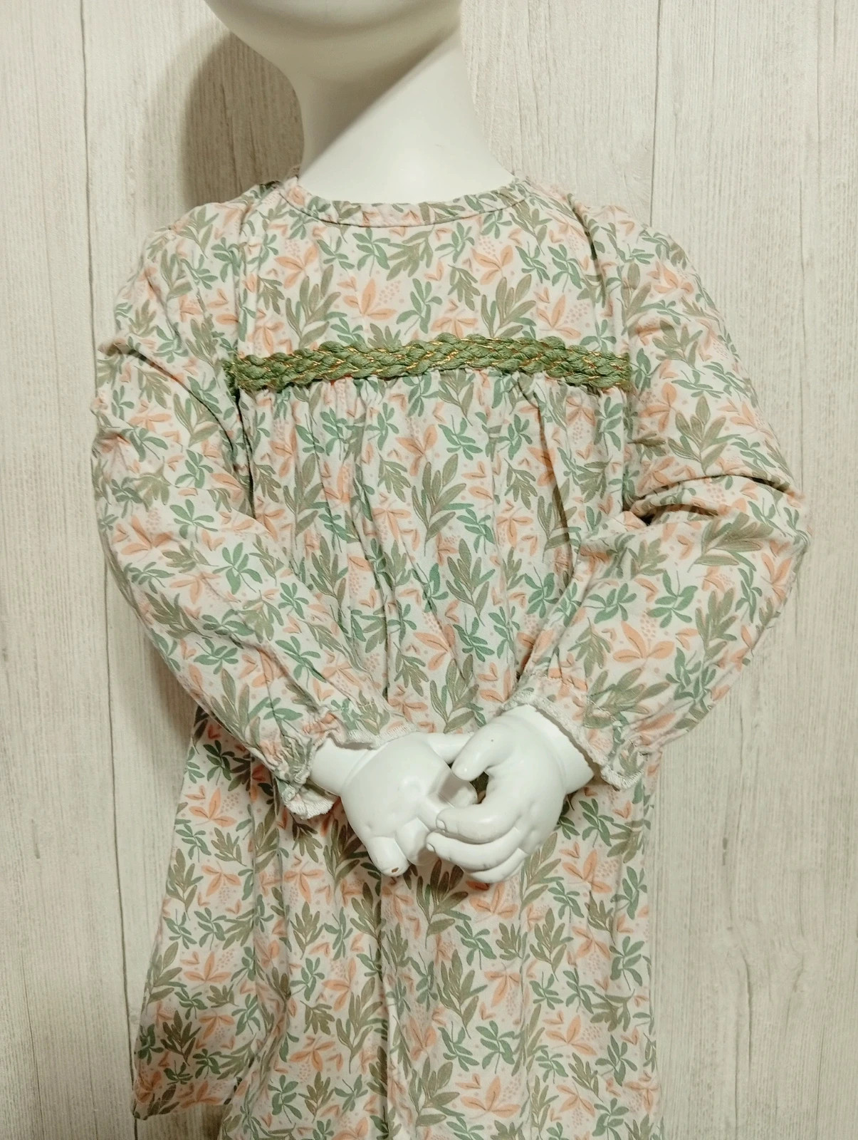 Robe imprimé a motif fleural - taille 18 mois (86 cm)- TQF - couleur blanc vert corail – TQF – taille 18-24 mois / 86 cm 2