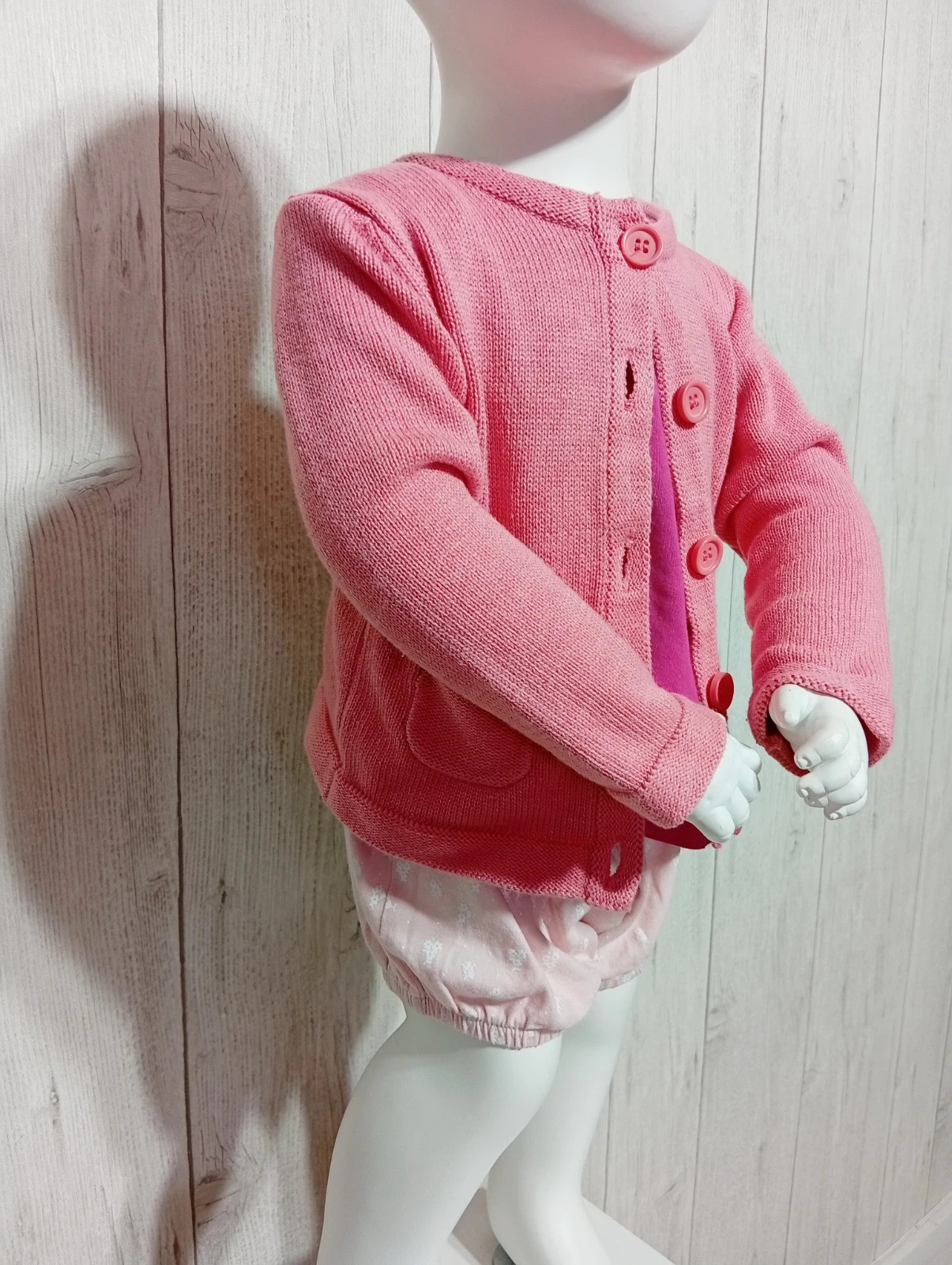 Ensemble 3 pieces fille - taille 18 mois (80 cm) - in extenso - couleur rose et fushia – In Extenso – taille 12-18 mois / 80 cm 4