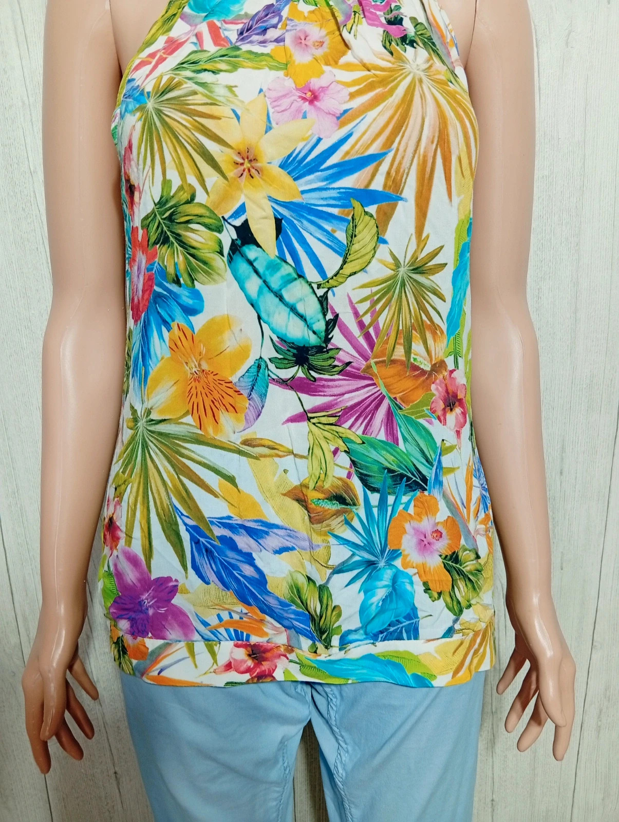 Débardeur a motif fleural - taille S/36 ( taille 1) - cache cache - couleur blanc multicolore – Cache Cache – taille S / 36 / 8 3