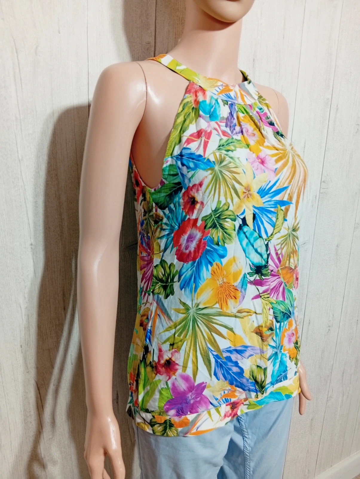 Débardeur a motif fleural - taille S/36 ( taille 1) - cache cache - couleur blanc multicolore – Cache Cache – taille S / 36 / 8 4