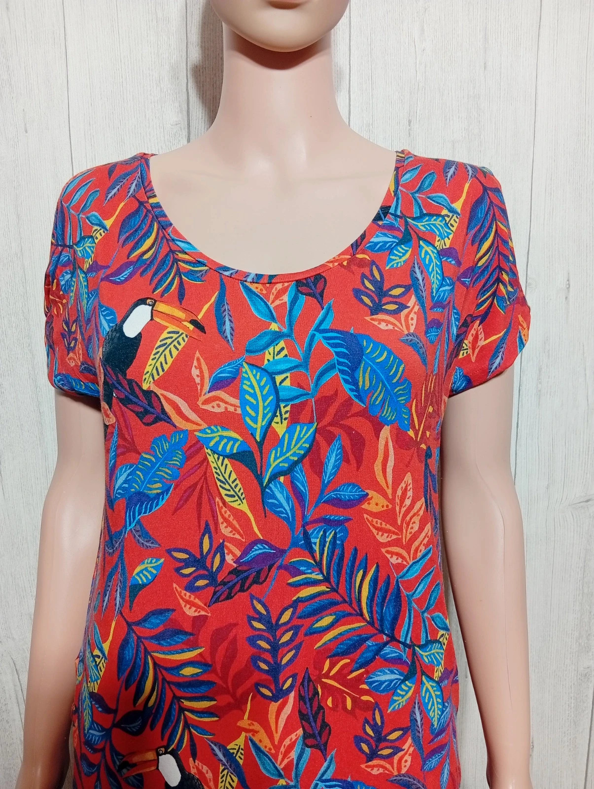 Blouse imprimé manches courtes femme-taille S/36-promod-couleur rouge multicolore – Promod – taille S / 36 / 8 2