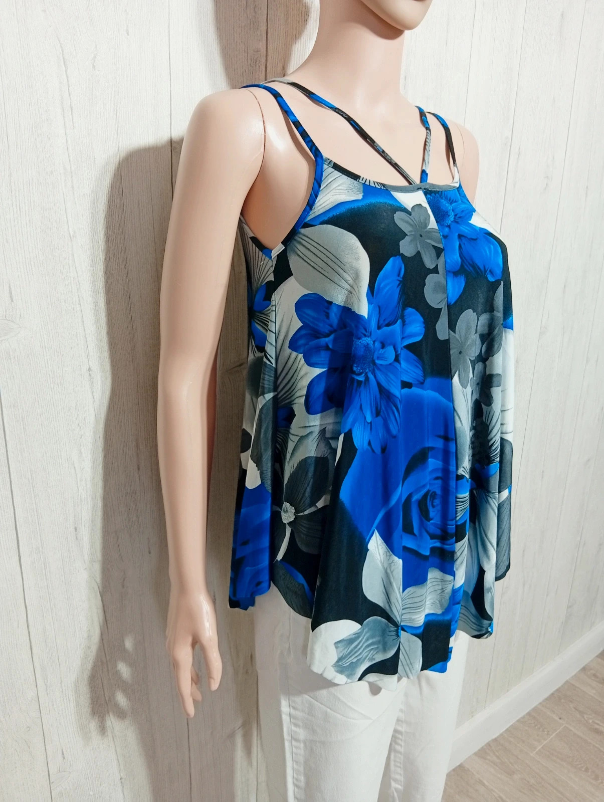 Débardeur femme - taille S/36 - couleur bleu noir gris blanc – taille S / 36 / 8 4