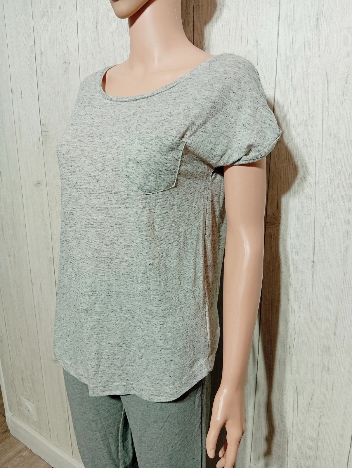 T-shirt unis manches courtes femme - taille S/36 - pimkie - couleur gris – Pimkie – taille S / 36 / 8 5