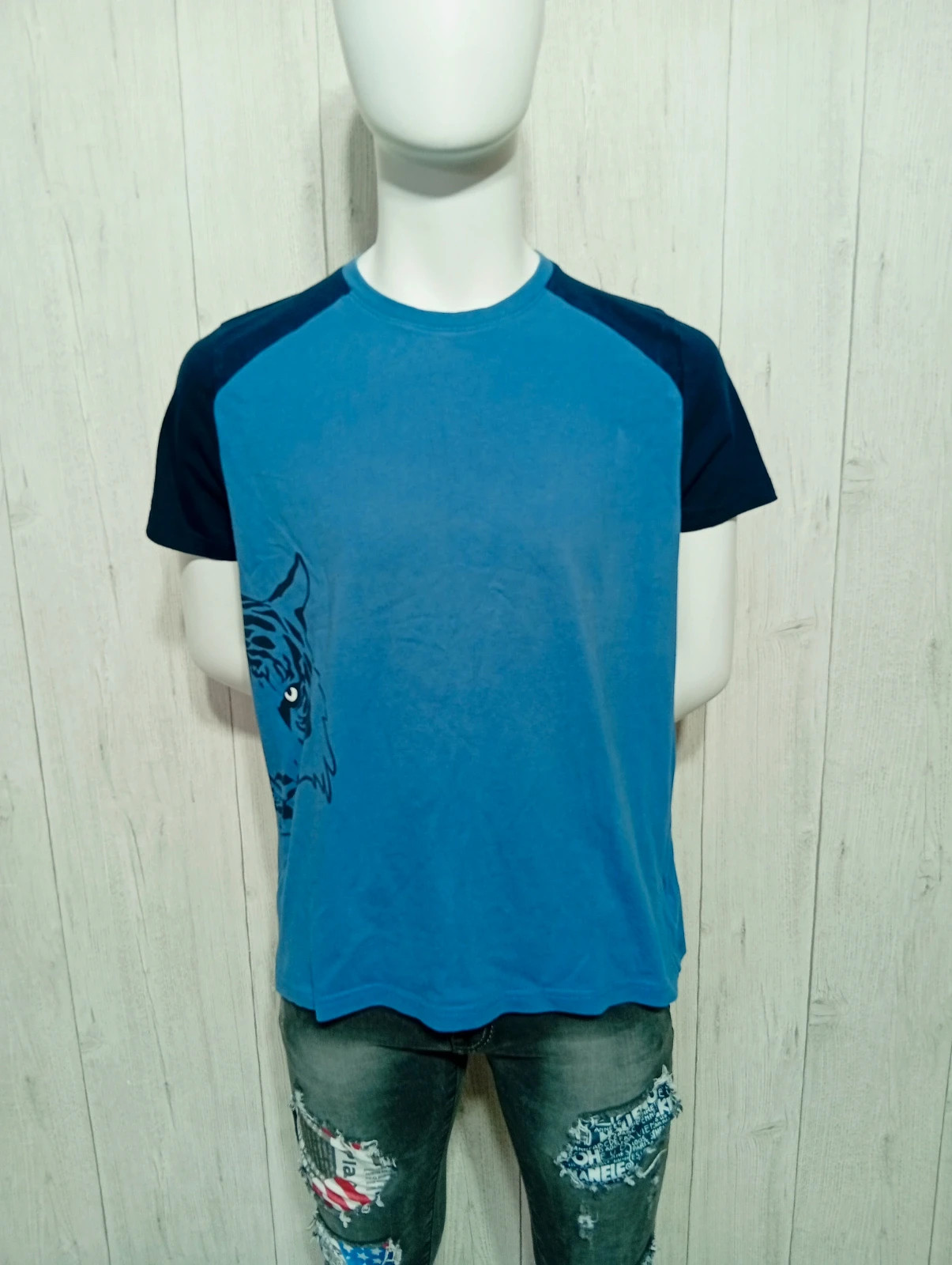 T-shirt unis manches longues garcon-taille 15/16 ans (170/176 cm)-pepperts-couleur bleu et marine