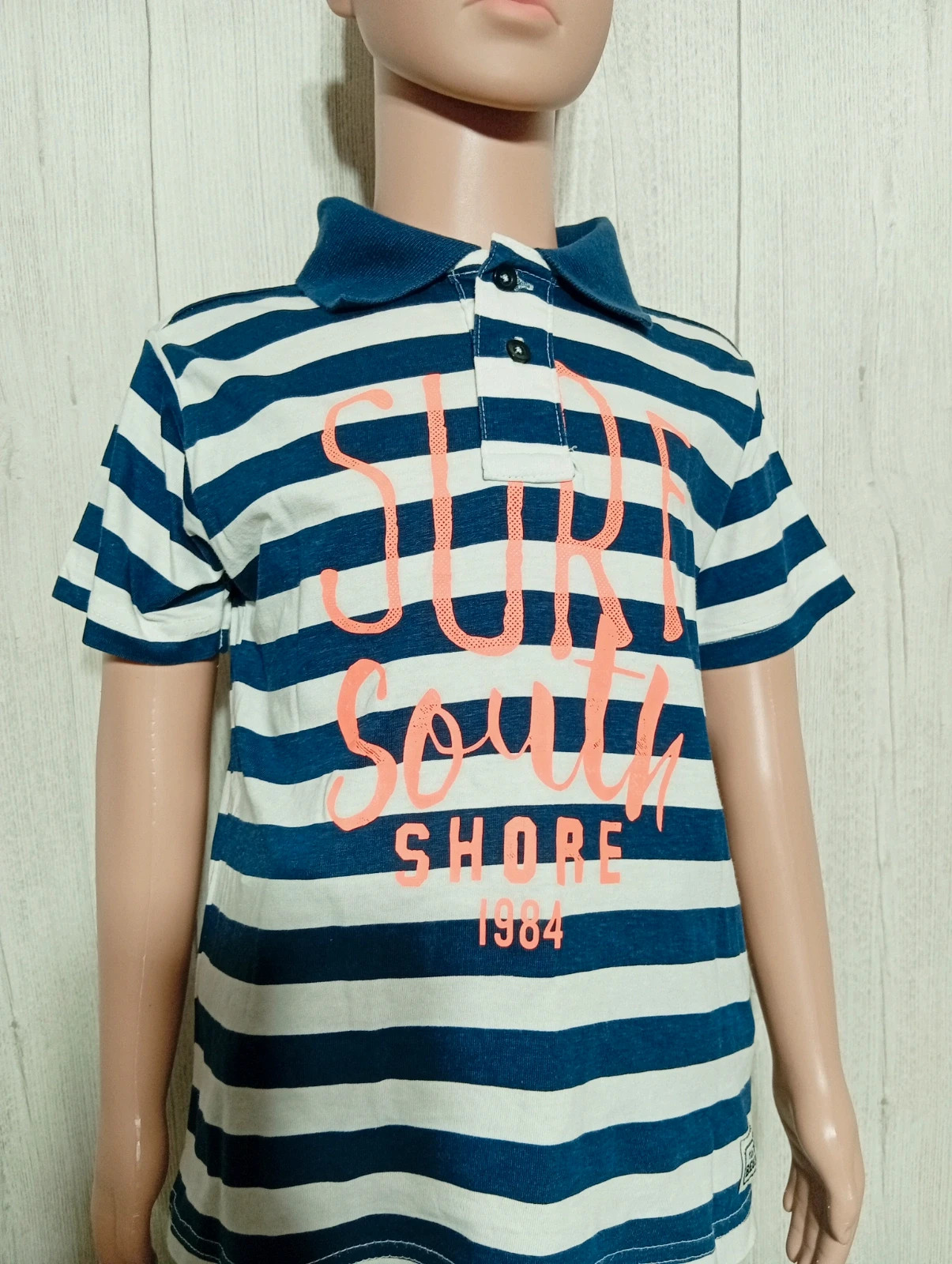 Polo imprimé a rayure-taille 5 ans (110/116cm)-zeeman manches courtes-couleur marine blanc orange – Zeeman – taille 5 ans / 110 cm 2