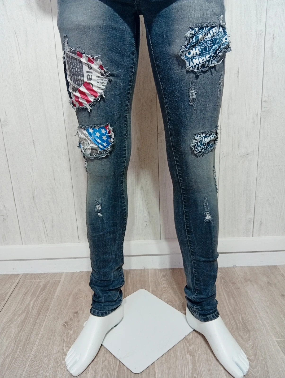 Jeans trouée homme - taille L/40 - G-Smack - couleur gris noir – G-Smack – taille L 3
