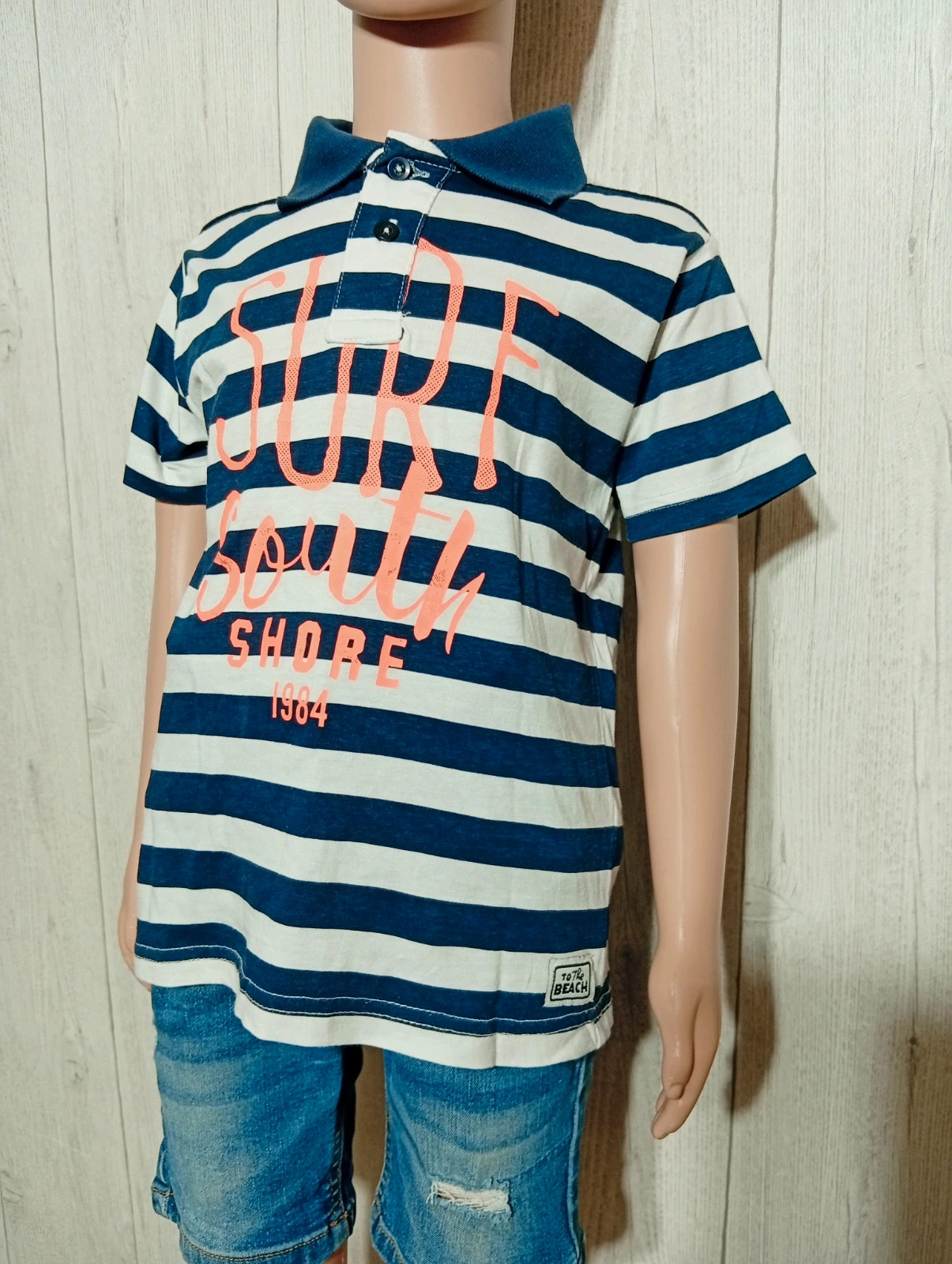 Polo imprimé a rayure-taille 5 ans (110/116cm)-zeeman manches courtes-couleur marine blanc orange – Zeeman – taille 5 ans / 110 cm 5