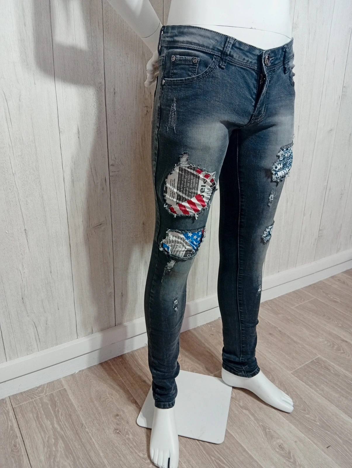 Jeans trouée homme - taille L/40 - G-Smack - couleur gris noir – G-Smack – taille L 4