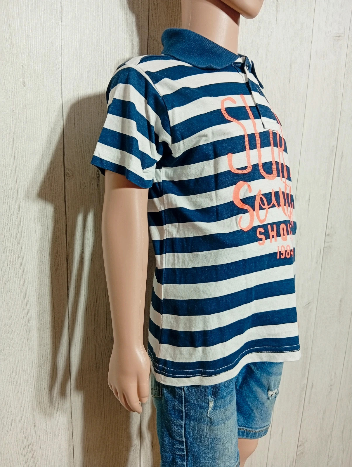 Polo imprimé a rayure-taille 5 ans (110/116cm)-zeeman manches courtes-couleur marine blanc orange – Zeeman – taille 5 ans / 110 cm 4