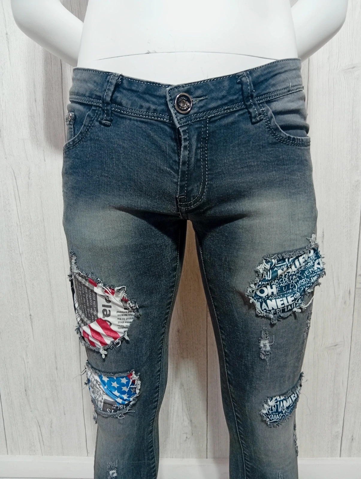 Jeans trouée homme - taille L/40 - G-Smack - couleur gris noir – G-Smack – taille L 2