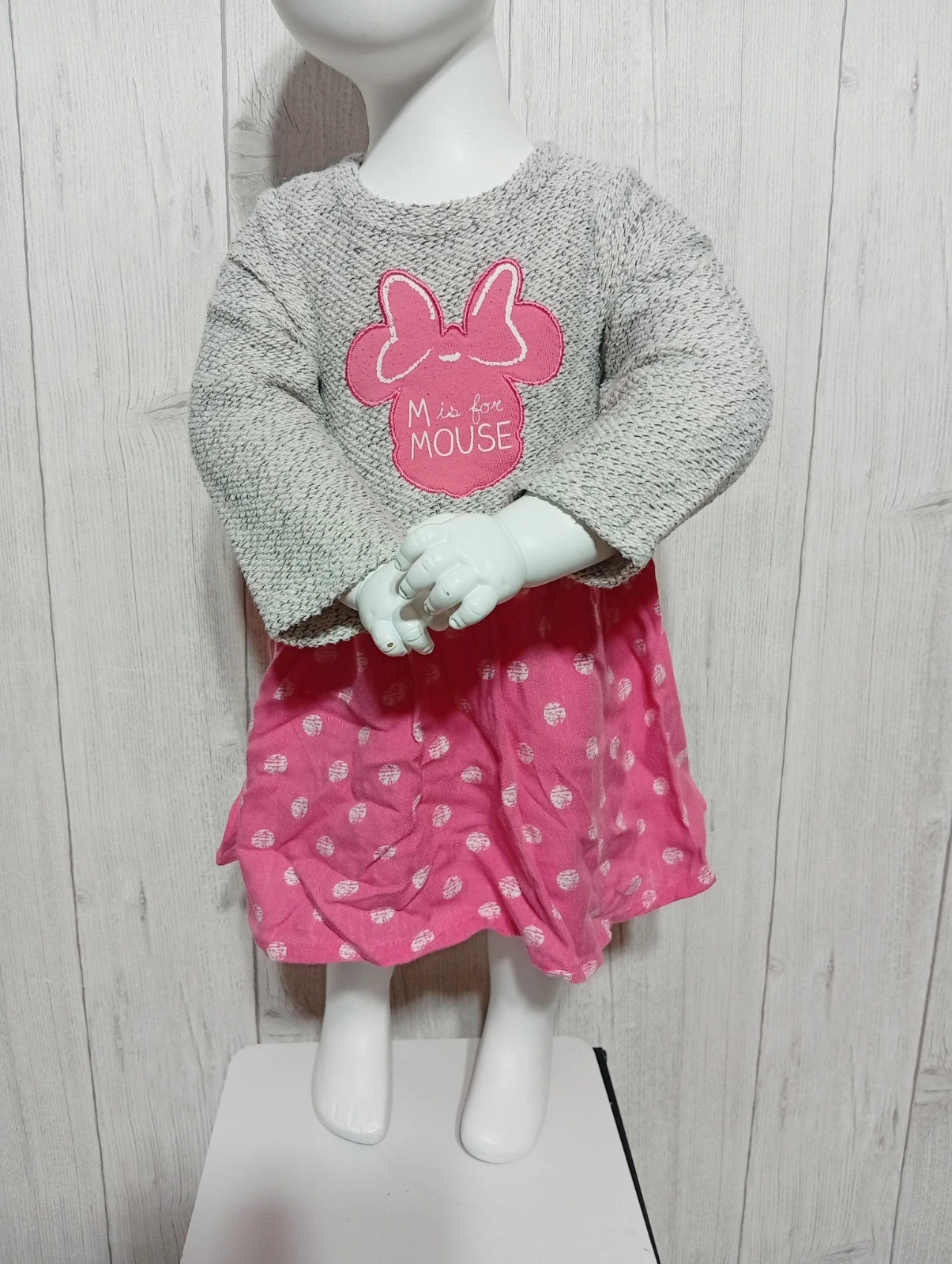 Robe fille minnie - taille 18 mois (81 cm) - disney - couleur rose et gris – Disney – taille 12-18 mois / 80 cm