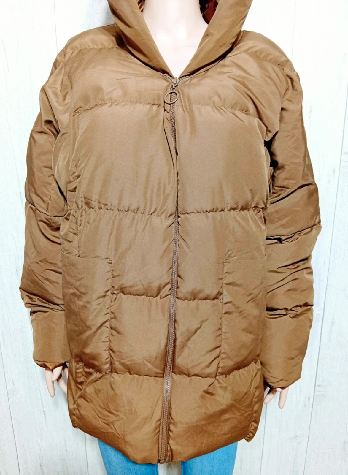 Doudoune femme d'hiver - taille L/XL (40/42) - couleur marron – taille XL / 42 / 14 3