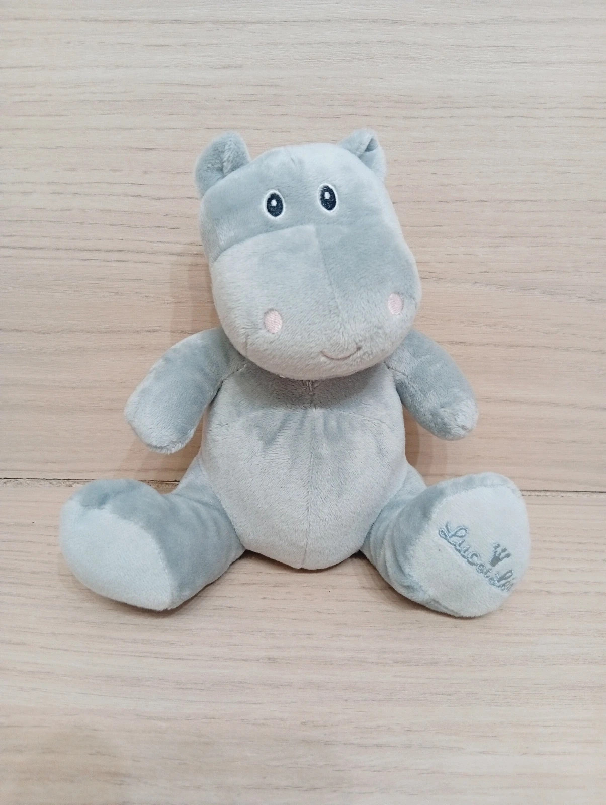 Peluches hypopotame enfant - taille hauteur 16 cm - luc et lea - couleur gris- neuf sans etiquette – Luc et Léa – taille Taille unique