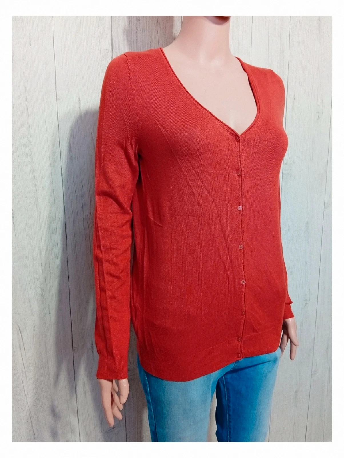 Cardigan Promod - taille M/38 - femme - couleur corail – Promod – taille M / 38 / 10 4