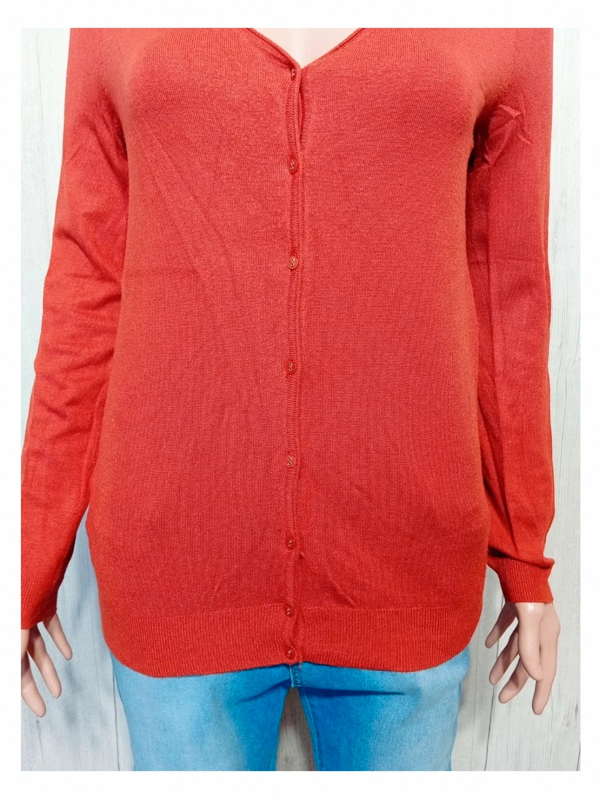 Cardigan Promod - taille M/38 - femme - couleur corail – Promod – taille M / 38 / 10 3