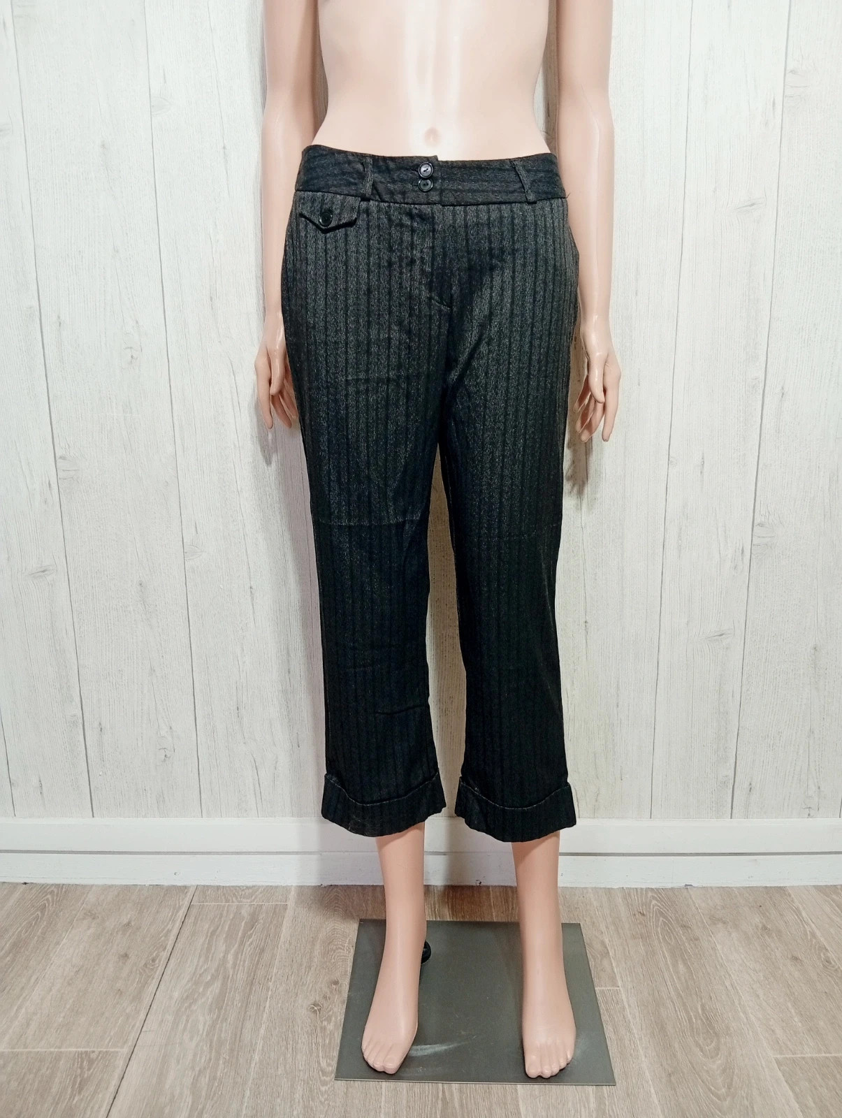 Pantacourt femme - taille L/40 - yessica - couleur noir