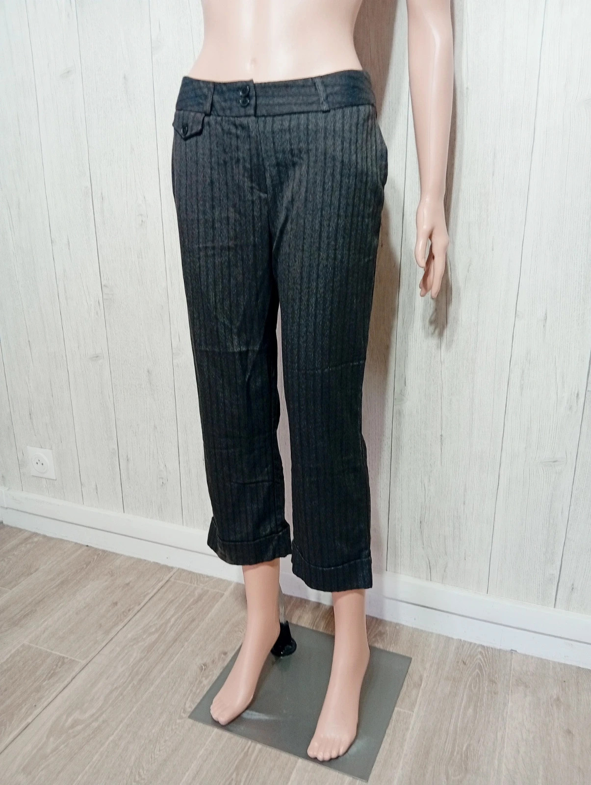 Pantacourt femme - taille L/40 - yessica - couleur noir – Yessica – taille L / 40 / 12 5