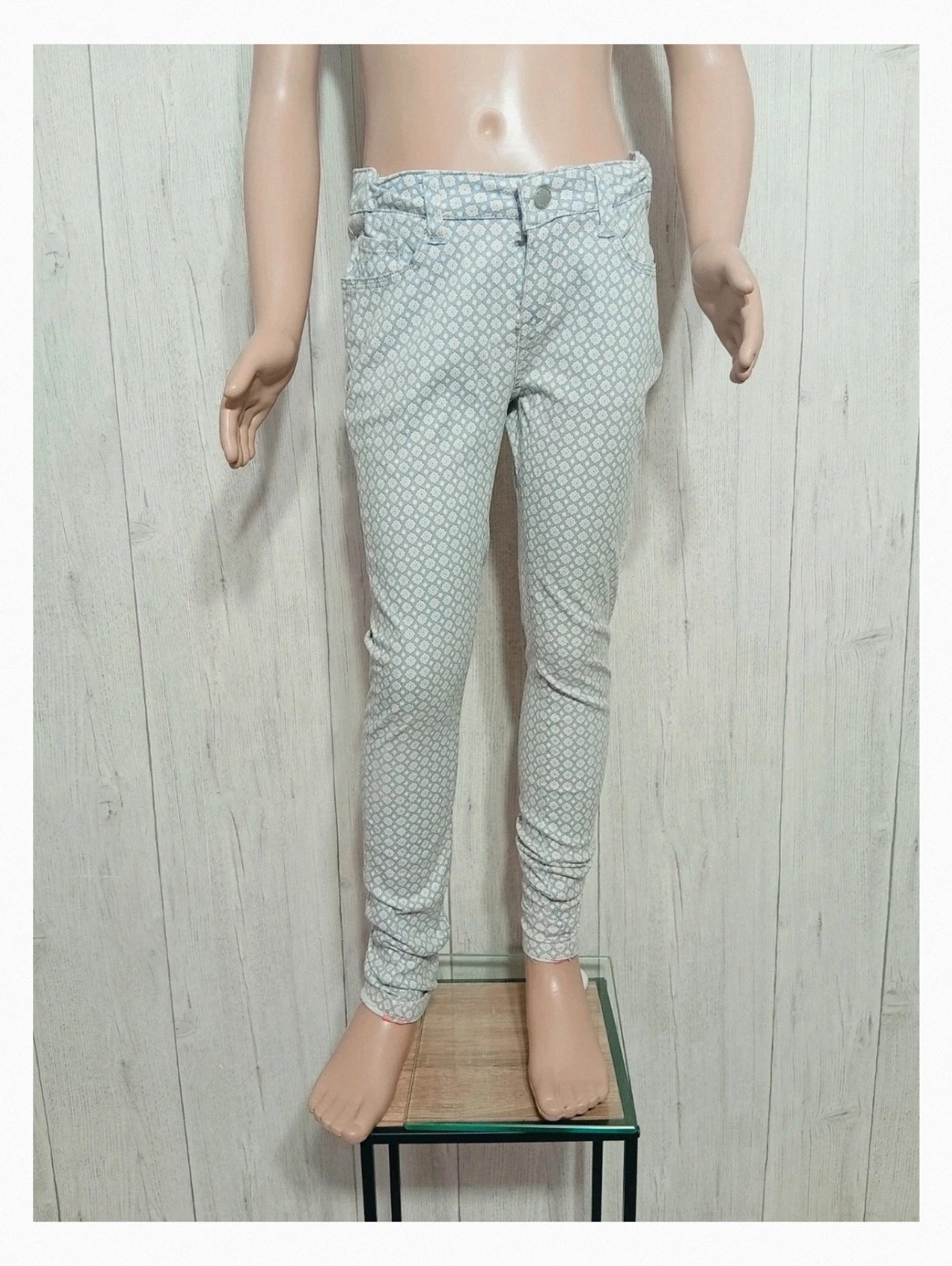Jeans taille 10 ans ( 138 cm) - fille - cyrillus- couleur blanc gris