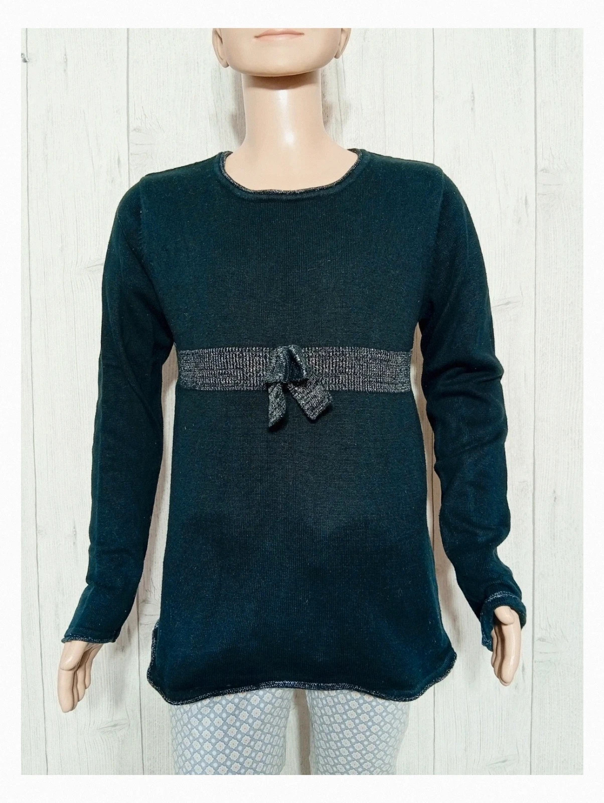 Pull fille Lili Marelle - taille 10 ans (140 cm) - couleur argenté et noir