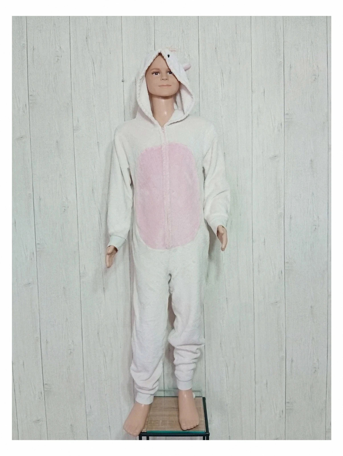 Pyjama fille 1 pieces - undiz - taille 10/12 ans - couleur rose et blanc