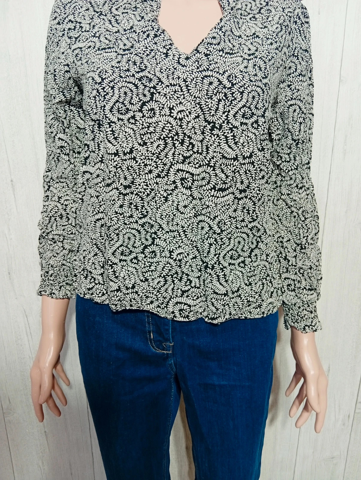 Blouse femme - taille S/36 - gemo - couleur noir et blanc – Gémo – taille S / 36 / 8 3