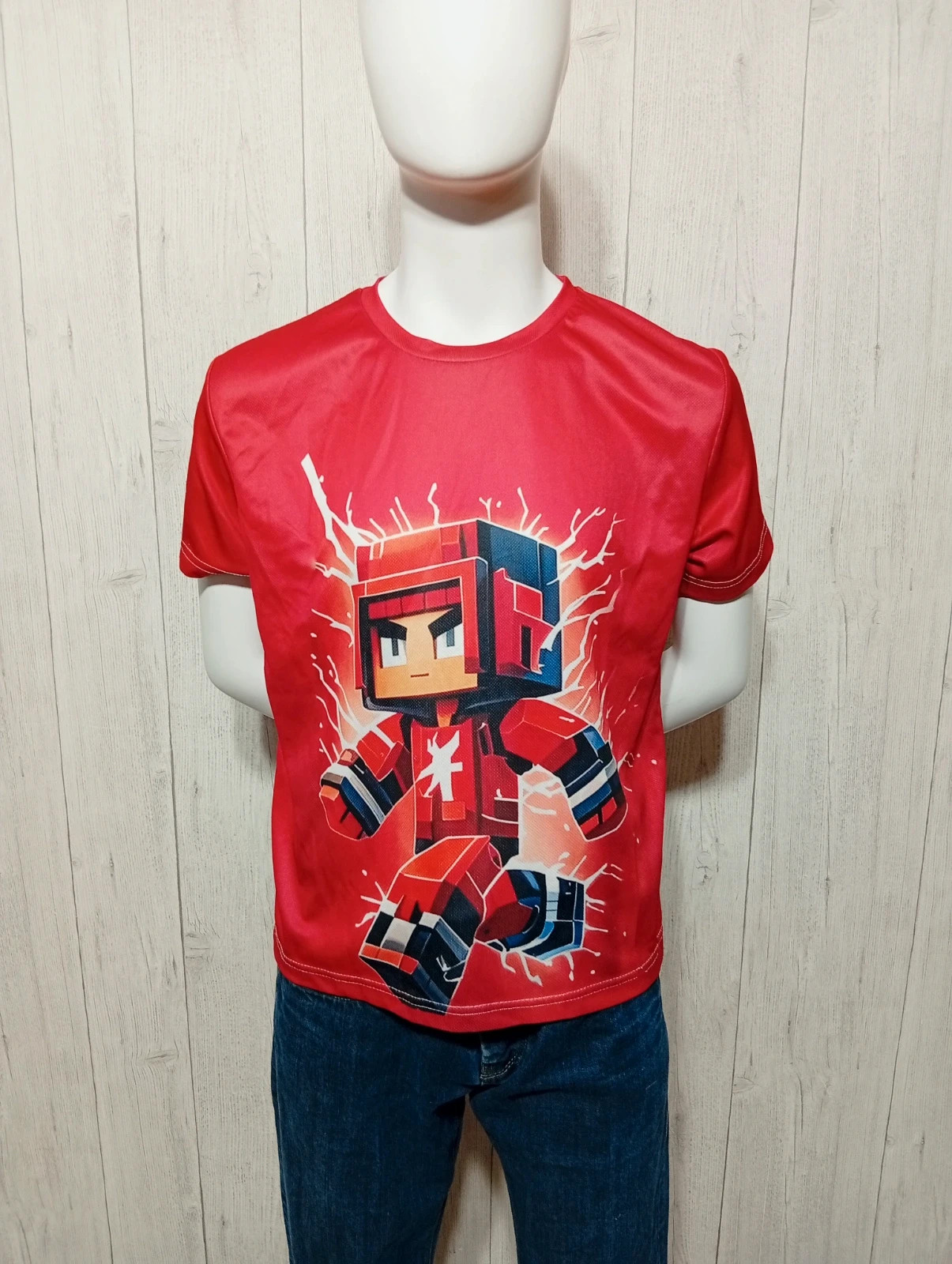 T-shirt imprimé manche courte garçon - roblox-taille 13 ans (160 cm) - couleur rouge – taille 13 ans / 158 cm