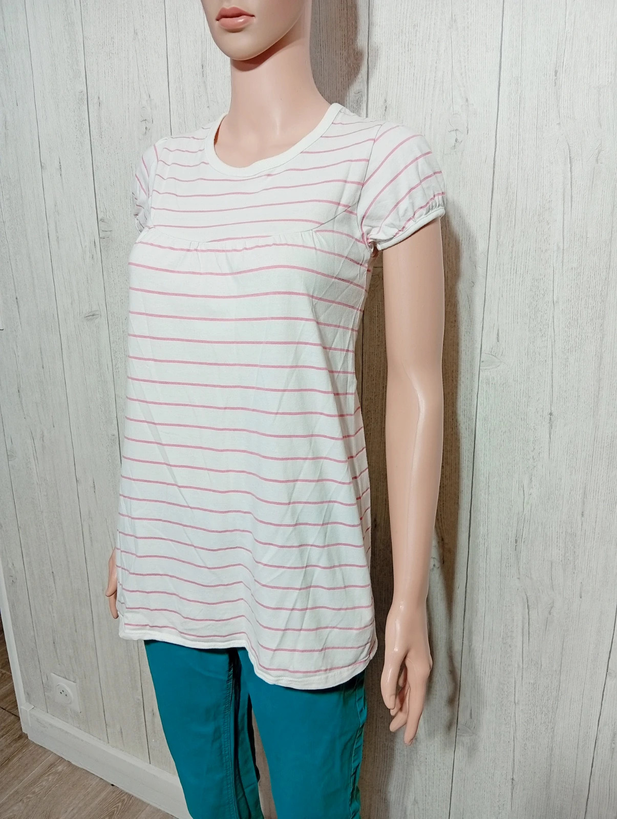 T-shirt a rayure manches courtes fille - taille 14 ans (156 cm) - okaidi - couleur rose et blanc – Okaïdi – taille 14 ans / 164 cm 5