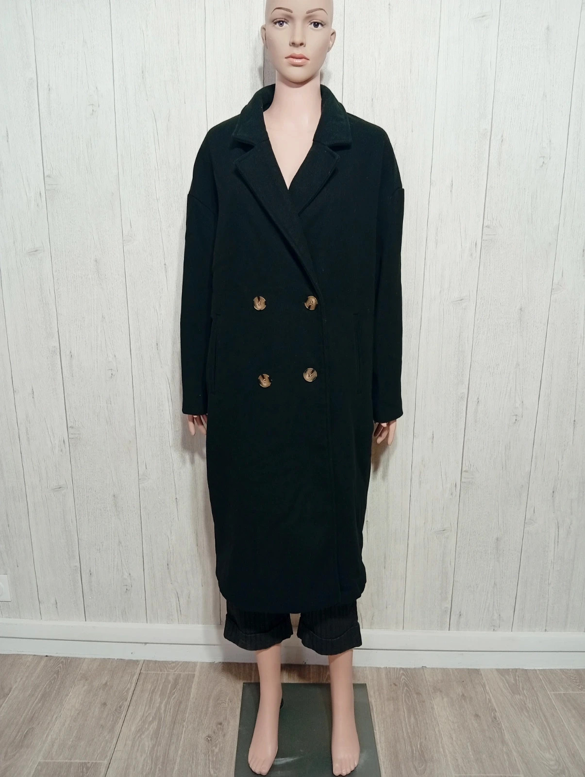 Manteau long d'hiver femme - taille L/40 - Kiabi - couleur noir