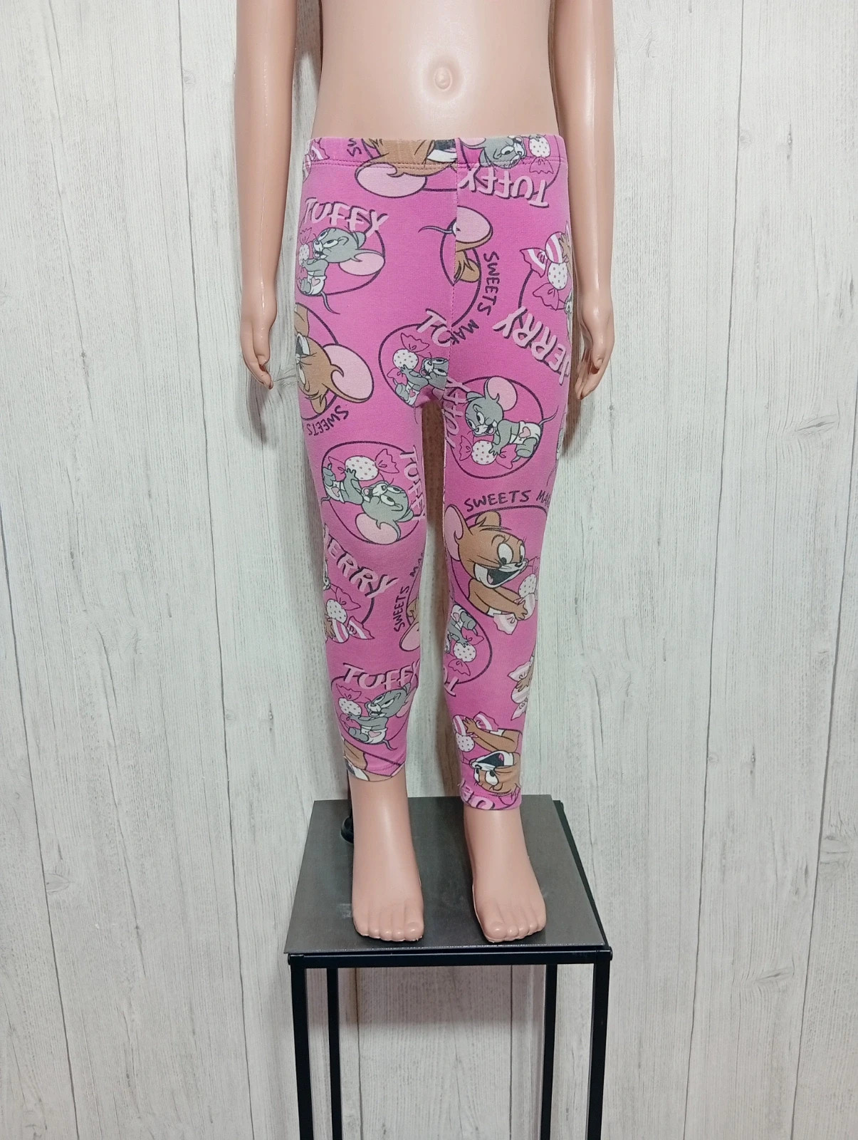 Leggins a motif fille - taille 2 ans ( 94 cm ) - Tom et jerry - couleur fushia multicolore