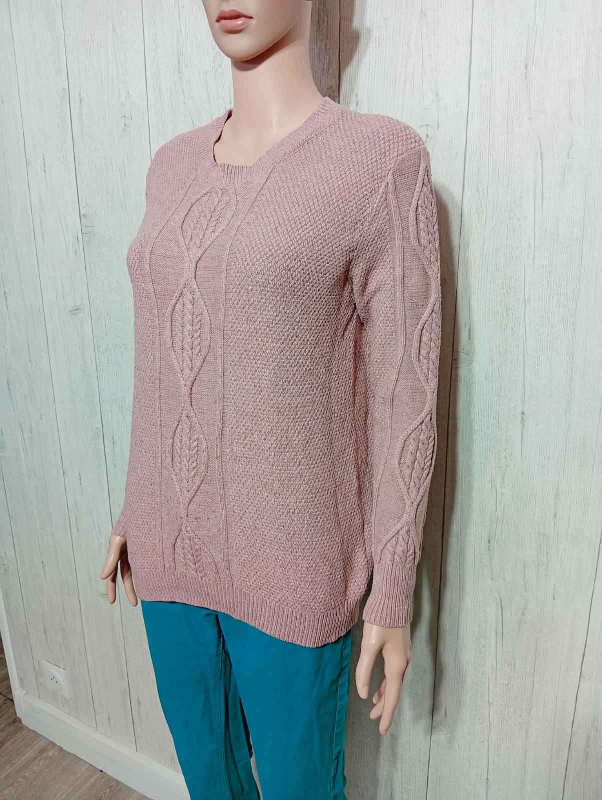 Pull d'hiver manches longues femme - taille L/40 ( taille 3)-Zamba - couleur rose – Zamba – taille L / 40 / 12 5