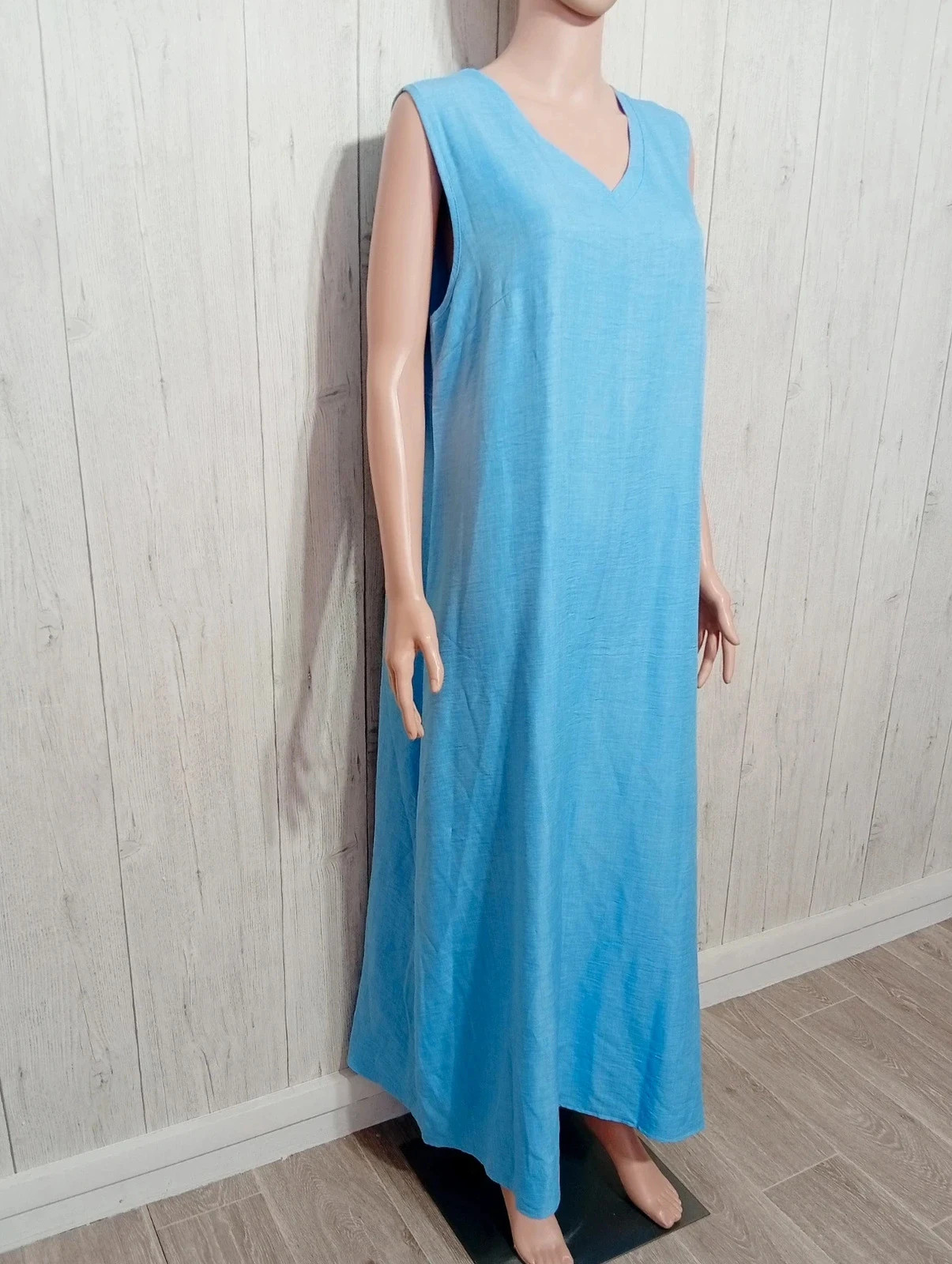 Robe longue femme unie - bleu clair - taille XXL/44 – taille XXL / 44 / 16 4