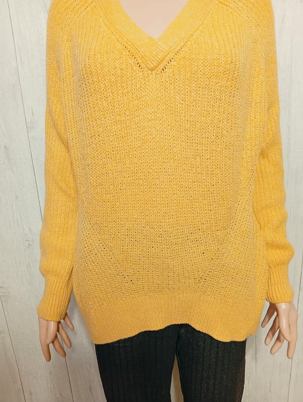 Pull d'hiver col V femme - taille M/38 - canda premium - couleur jaune – Canda Premium – taille M / 38 / 10 3