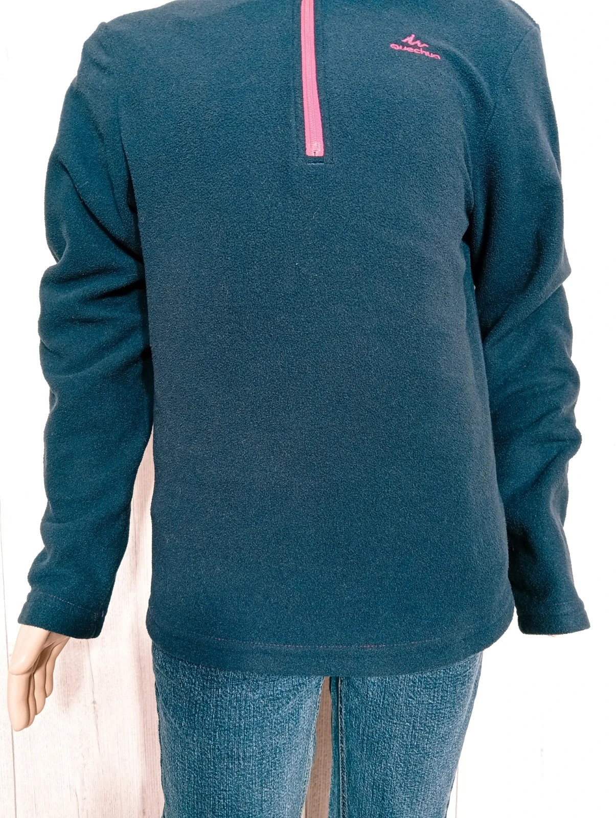 Pull polaire manches longues fille-taille 10/11 ans(141/150 cm)-quechua-couleur marine et fushia – Quechua – taille 10 ans / 140 cm 3