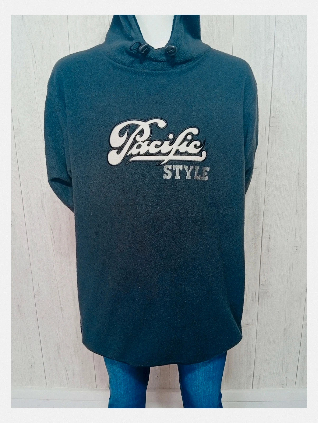 Pull polaire a capuche homme - couleur marine blanc - taille L/40 - shamp – Shamp – taille L 3