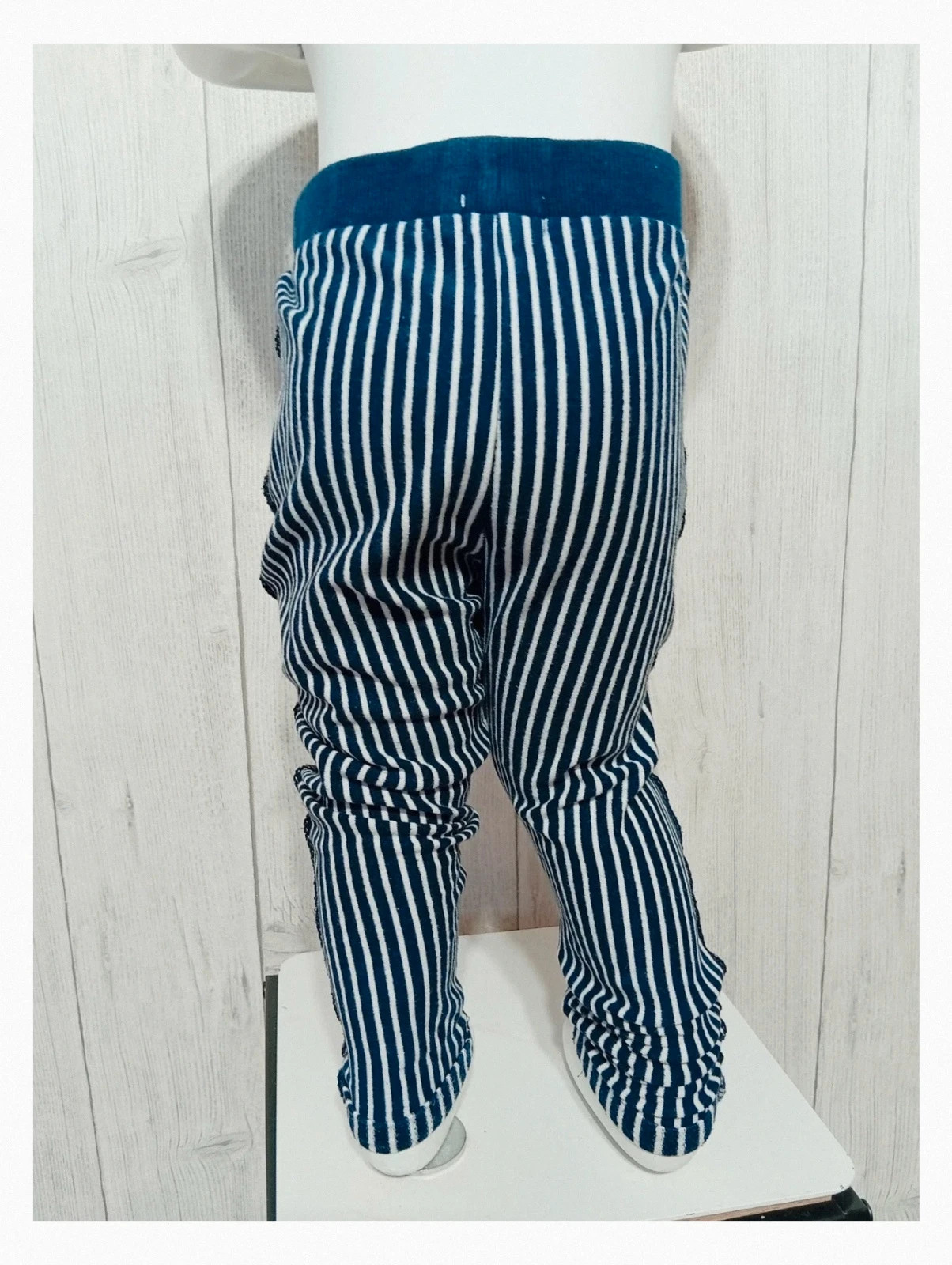 Pantalon fille a rayure - pommette - taille 2 ans (86 cm) - couleur marine et blanc - – Pomette – taille 18-24 mois / 86 cm 4