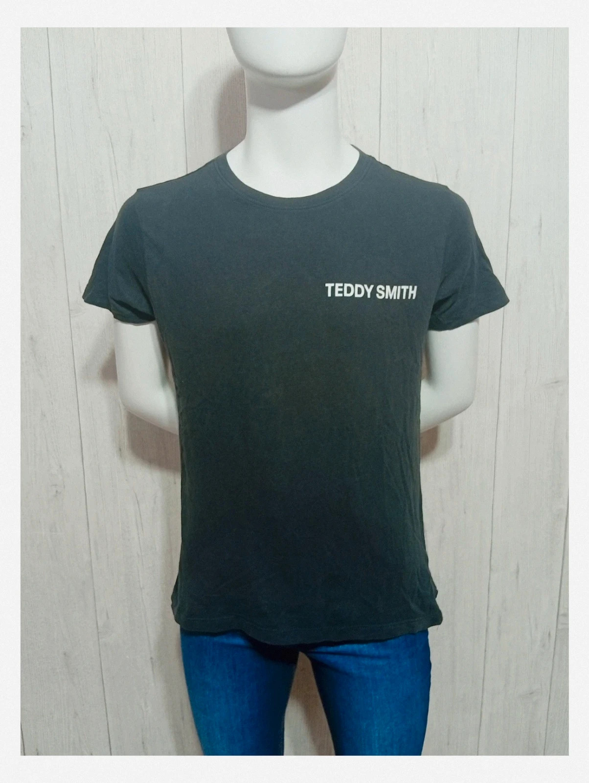 T-shirt Teddy Smith manches courte garcon- taille 16 ans/S - couleur noir et blanc