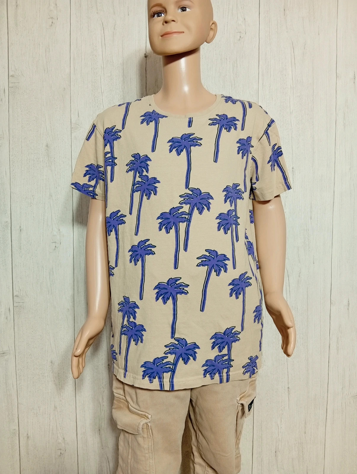 T-shirt imprimé manches courtes garcon-taille 12/13 ans (158 cm)-primark-couleur beige violet noir – Primark – taille 13 ans / 158 cm