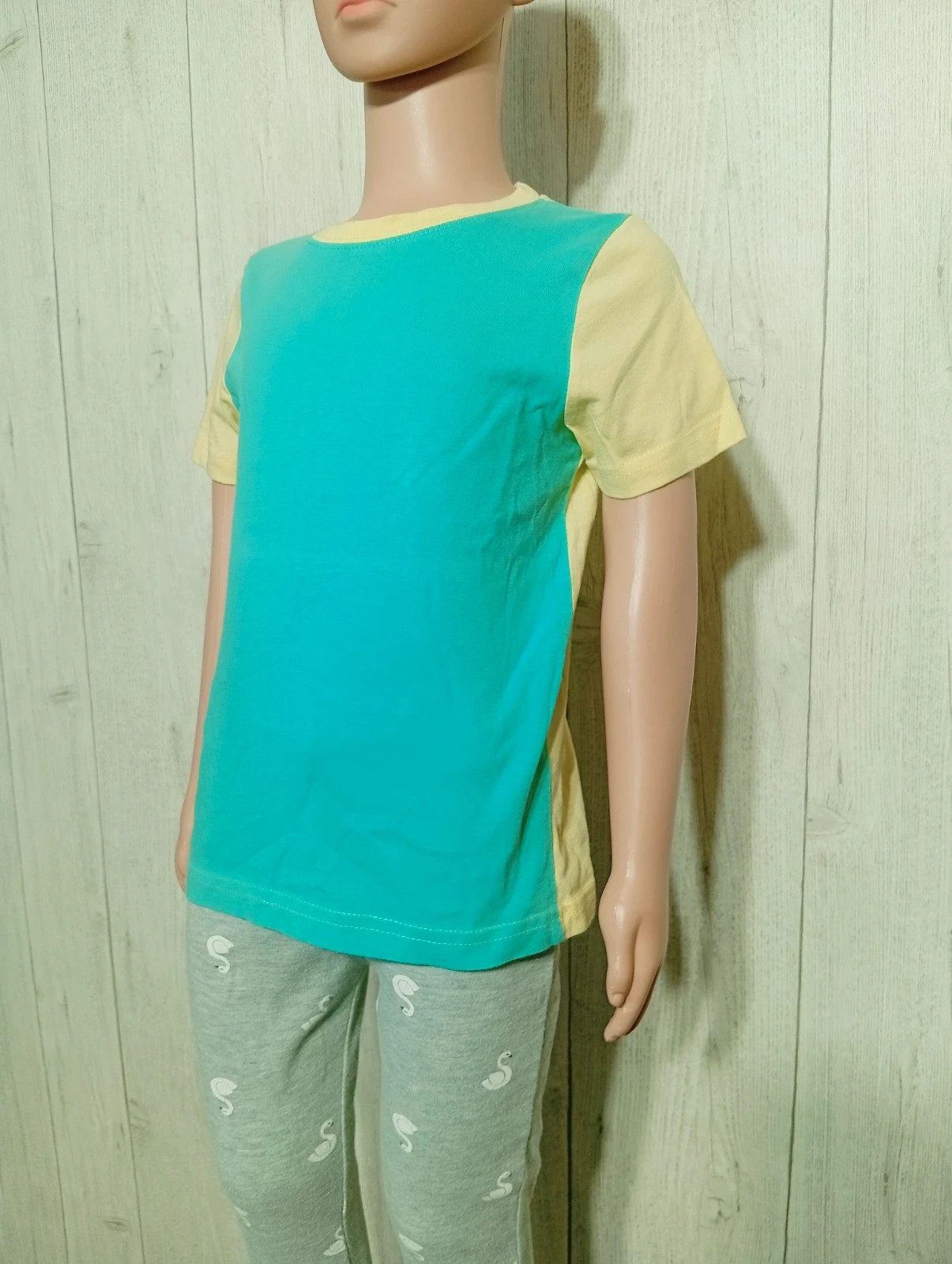 T-shirt manche courte garcon- taille 2/4 ans ( 98/104 cm) - lupilu - couleur turquoise et jaune – Lupilu – taille 3 ans / 98 cm 4