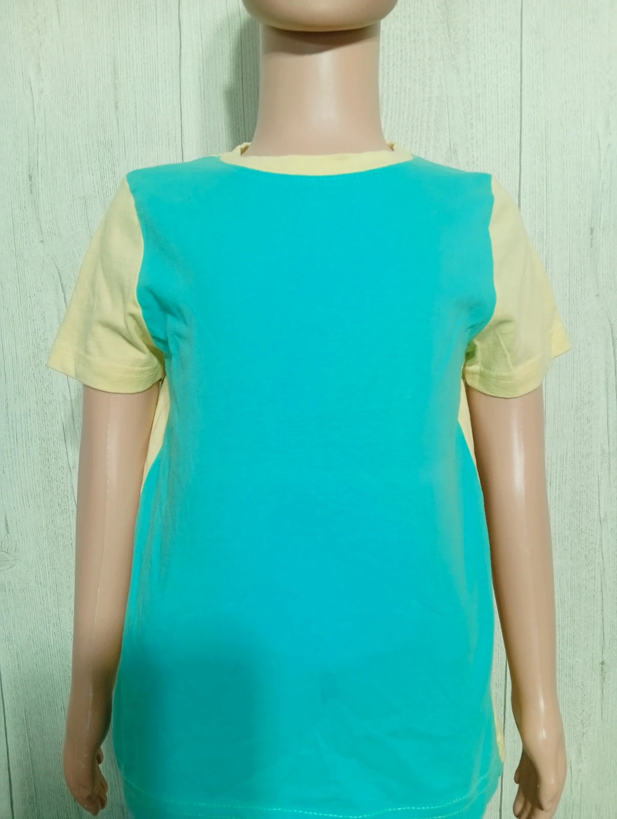 T-shirt manche courte garcon- taille 2/4 ans ( 98/104 cm) - lupilu - couleur turquoise et jaune – Lupilu – taille 3 ans / 98 cm 2