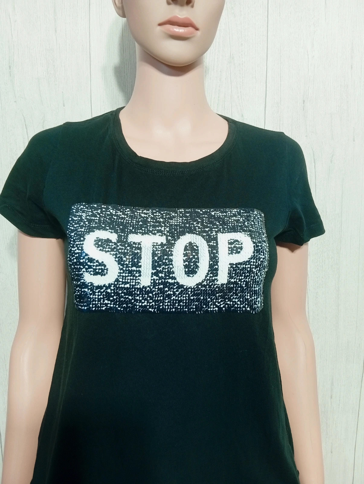 T-shirt manche courte femme - taille S/36 - Pull & bear - couleur noir et blanc – Pull & Bear – taille S / 36 / 8 2