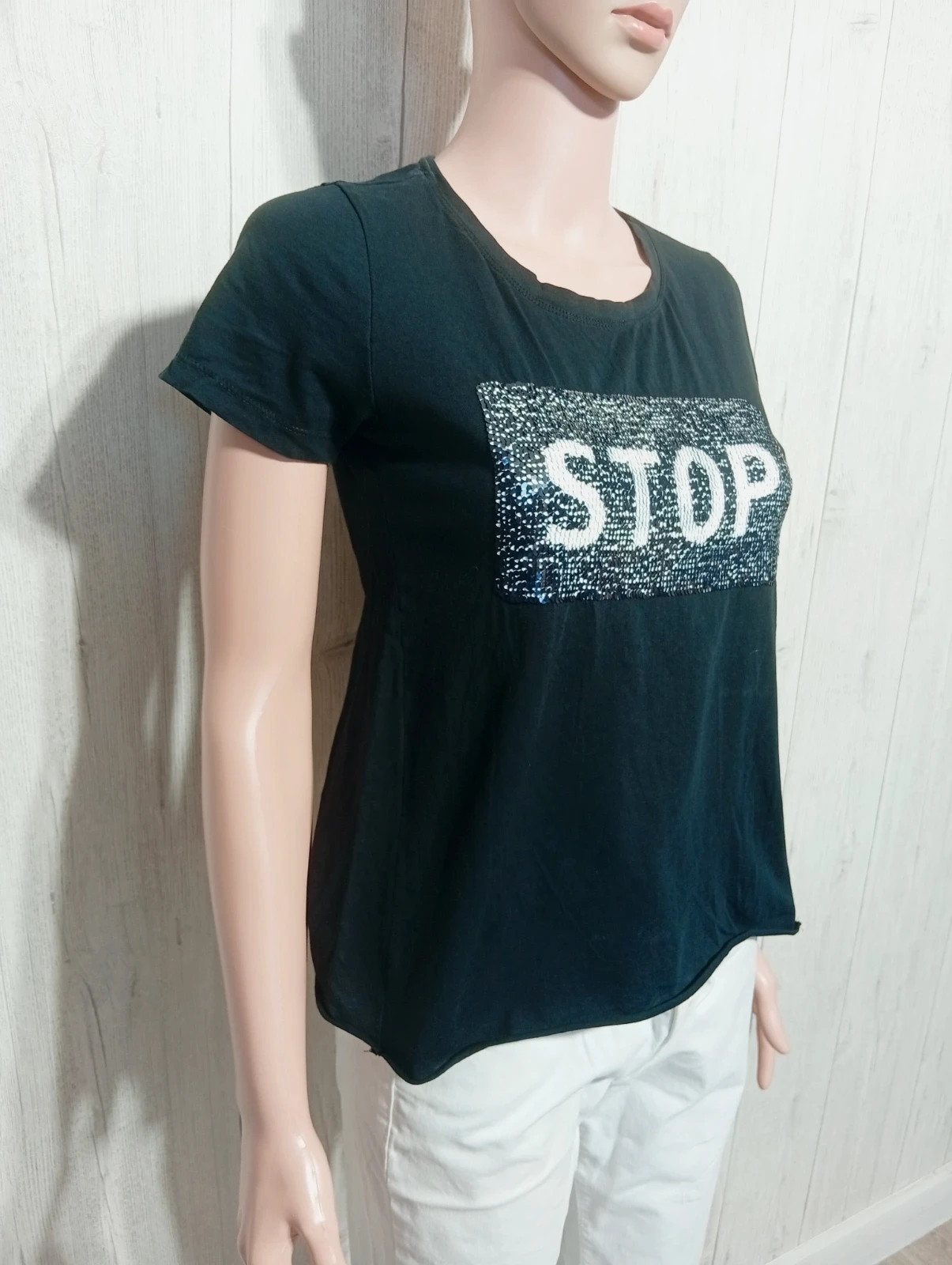 T-shirt manche courte femme - taille S/36 - Pull & bear - couleur noir et blanc – Pull & Bear – taille S / 36 / 8 4